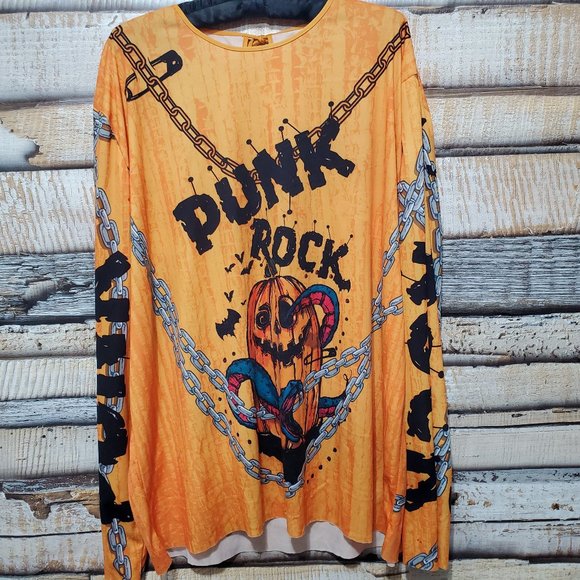 Pumpkin Punk Rocker Costume Top - Picture 1 of 5